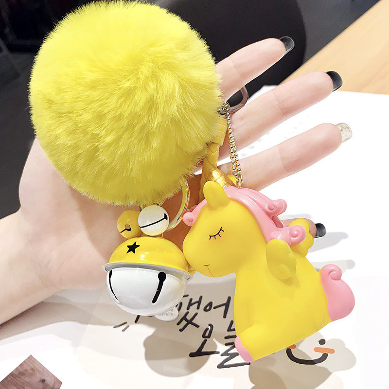 Wholesale Unicorn Hair Ball Silicone Keychains